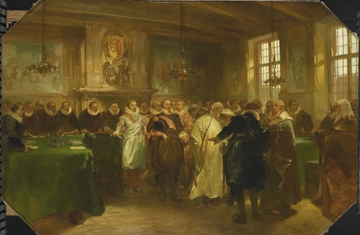 Prince Maurice of Orange receives a delegation from Russia in 1614 à Charles Rochussen