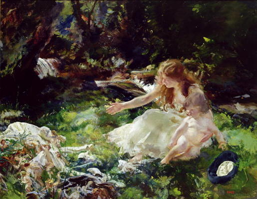 '...and the fairies ran away with their clothes' (oil on canvas) à Charles Sims