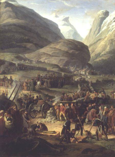 The French Army Travelling over the St. Bernard Pass at Bourg St. Pierre, 20th May 1800 à Charles Thevenin