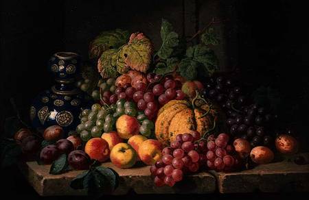 Still Life with Fruit and a Blue Vase à Charles Thomas Bale