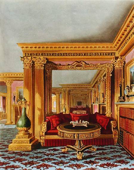 The Alcove in the Golden Drawing Room, Carlton House, from 'The History of the Royal Residences', en à Charles Wild