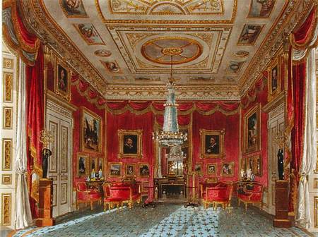 The Rose Satin Drawing Room, Carlton House, from 'The History of the Royal Residences', engraved by à Charles Wild