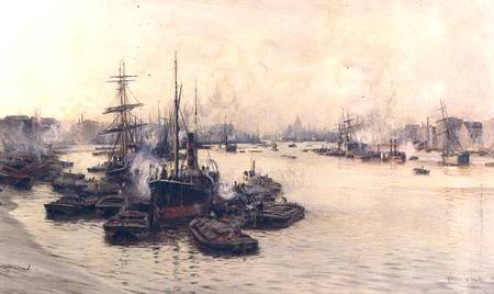 The Port of London à Charles William Wyllie