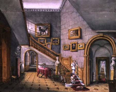 The Staircase, Strood Park, f26 from An Album of Interiors à Charlotte Bosanquet