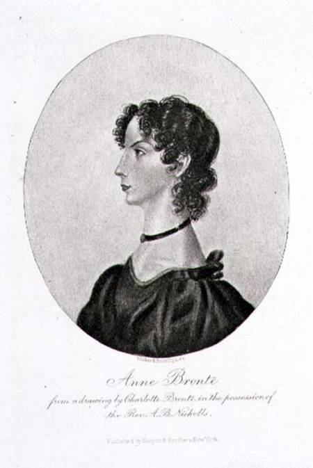 Portrait of Anne Bronte (1820-49) from a drawing in the possession of the Rev. A. B. Nicholls, engra à Charlotte Bronte