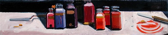 Jars of Pigment, 2003 (oil on canvas)  à Charlotte  Moore