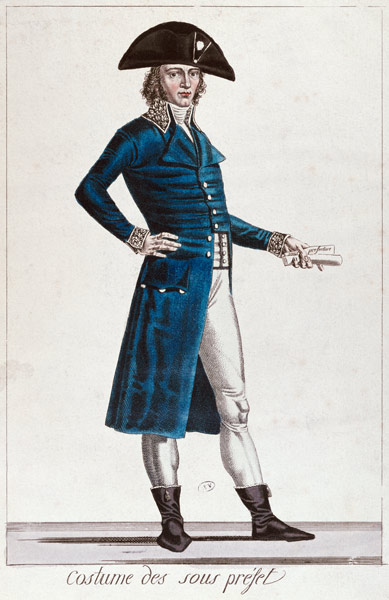 Costume of an Under-Prefect during the period of the Consulate (1799-1804) of the First Republic in à Chataignier