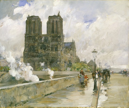 Notre Dame Cathedral, Paris à Childe Hassam