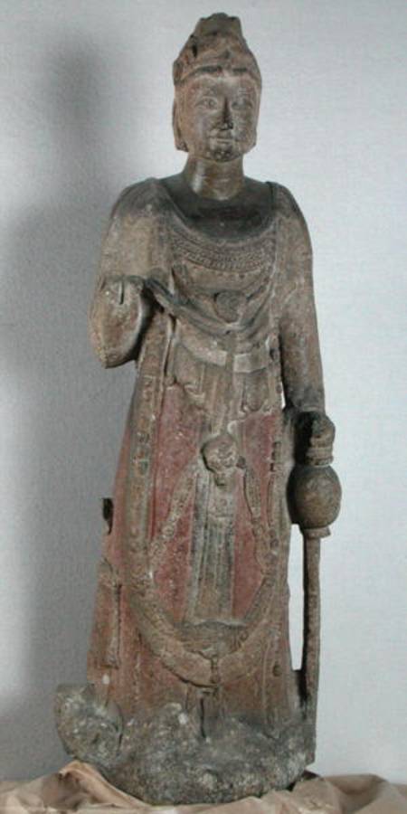 Bodhisattva Kuan-yin (Avalokitesvara) holding a vase, Sui Dynasty à Ecole chinoise