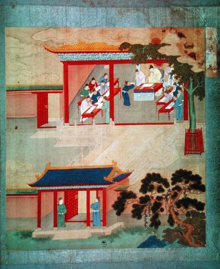 Civil Service Exam Under Emperor Jen Tsung (fl.1022) from a history of Chinese emperors à Ecole chinoise