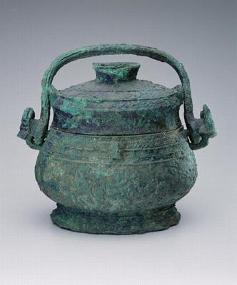 Covered vessel, Shang Dynasty, 17th-11th BC (bronze) à Ecole chinoise
