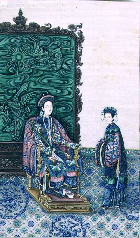 Empress Seated with a Lady à Ecole chinoise