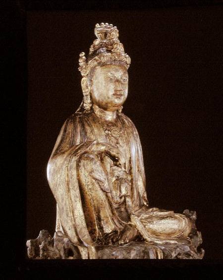 Figure of a bodhisattva, Yuan or Ming dynasty à Ecole chinoise