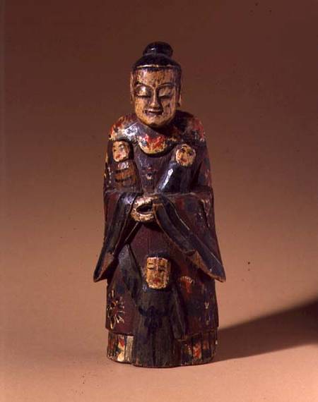 Figure of Song Niang-Niang, with three children, Fujian, Qing dynasty à Ecole chinoise