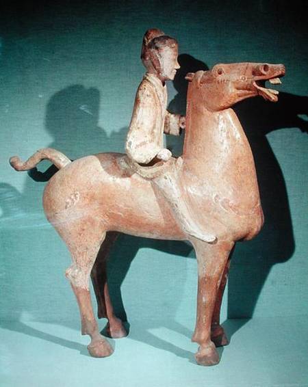 Horseman, from Xianyang, Shaanxi, Western Han Dynasty à Ecole chinoise