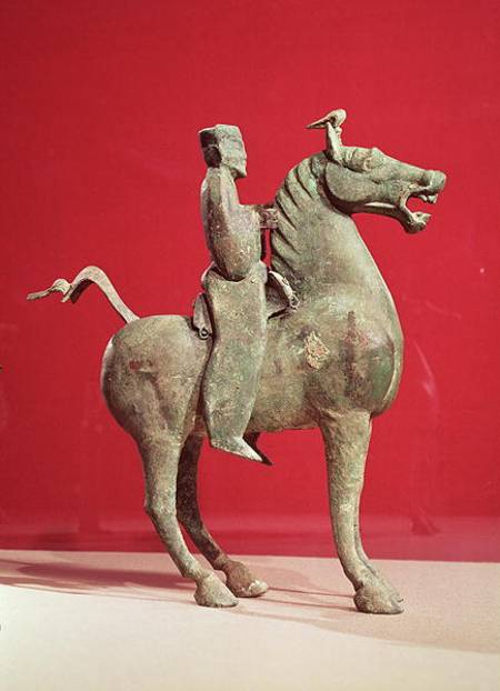 Man on horseback, from Wu-wei, Kansu, Eastern Han Dynasty à Ecole chinoise