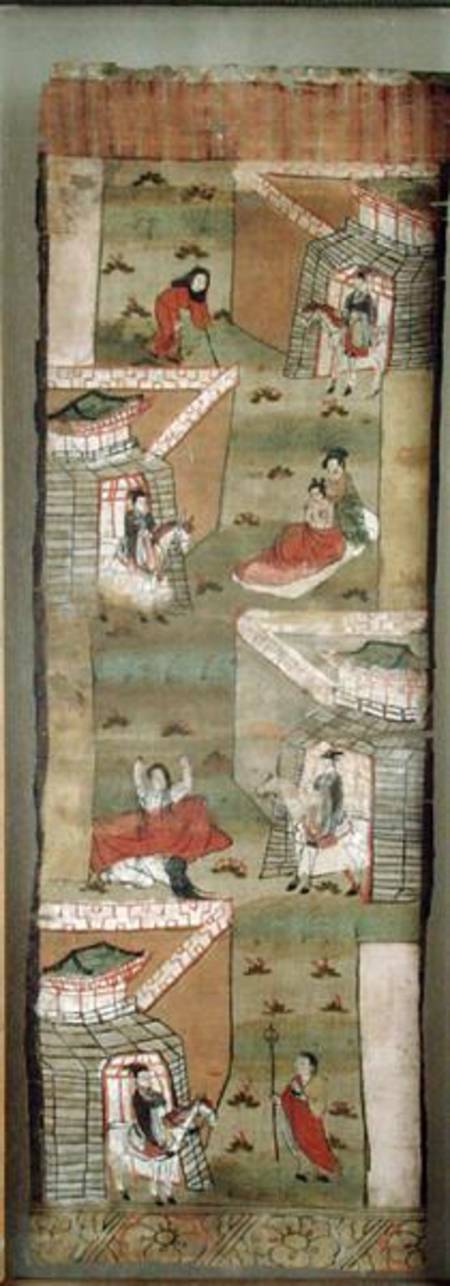 The Four Sights of Prince Siddharta, from Dunhuang à Ecole chinoise