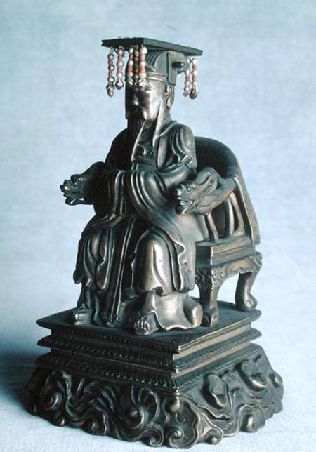 Statuette of Confucius (551-479 BC) as a Mandarin, Qing Dynasty à Ecole chinoise