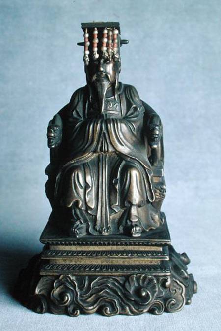 Statuette of Confucius (551-479 BC) as a Mandarin, Qing Dynasty à Ecole chinoise