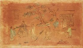 Scene from the life of Confucius (c.551-479 BC) and his disciples, Qing Dynasty (1644-1912)