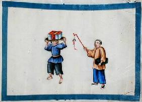 Man carrying books on his head