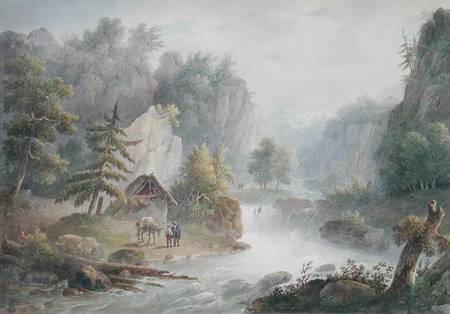 Mountainous Landscape with a Torrent à Christian Brune