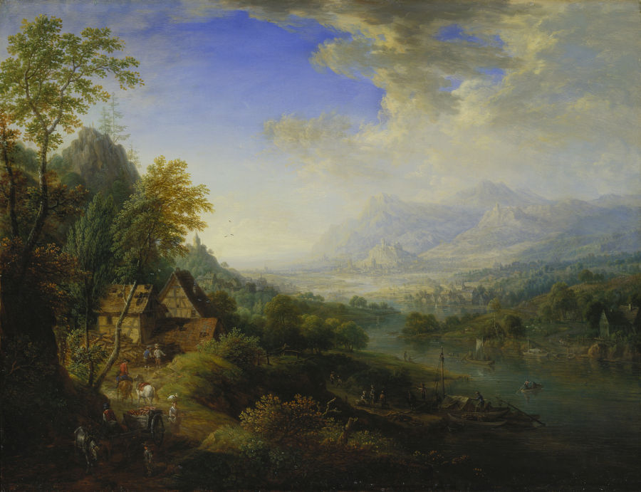 Landscape with River à Christian Georg Schütz l'Ancien