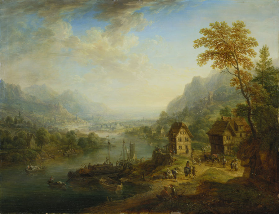 Landscape with River à Christian Georg Schütz l'Ancien