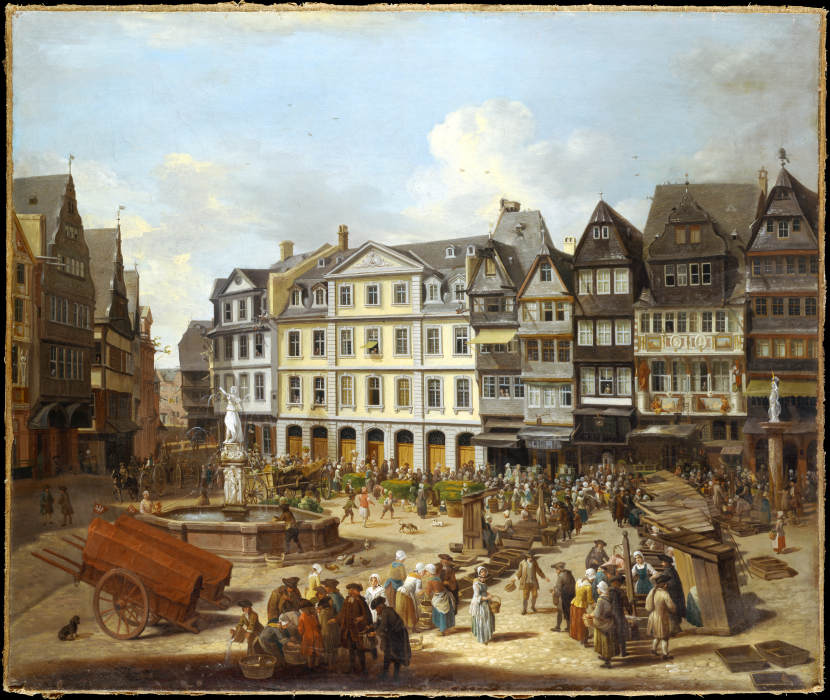 A Market on the Römerberg in Frankfurt à Christian Georg Schütz l'Ancien