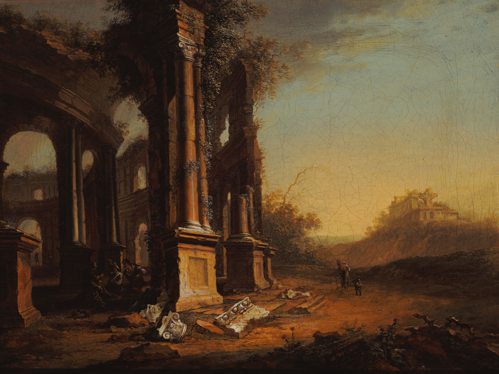 paysage de ruines I italien. à Christian Georg Schütz l'Ancien