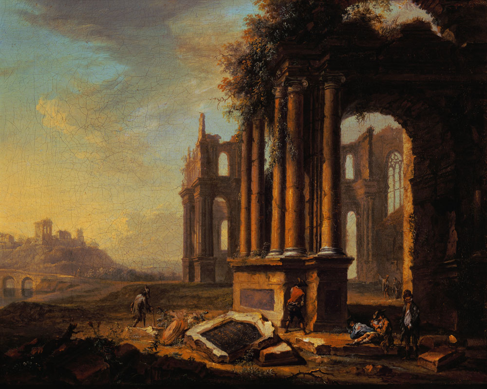 paysage de ruines II italien. à Christian Georg Schütz l'Ancien