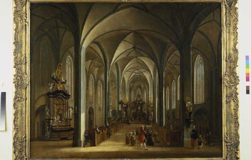 Das Innere der Liebfrauenkirche in Frankfurt am Main à Christian Georg Schütz l'Ancien