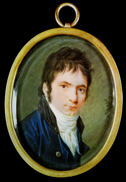 Miniature Portrait of Ludwig Van Beethoven (1770-1827) à Christian Hornemann