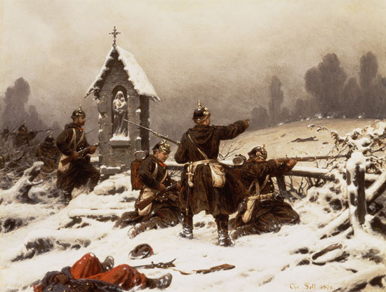 infanterie prussienne dans la neige à Christian Sell l'Ancien