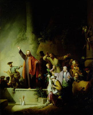 The Raising of Lazarus (oil on canvas) à Christian Wilhelm Ernst Dietrich