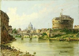 The Tiber With The Castel Sant''Angelo And St