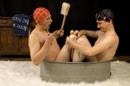 Two men in bath