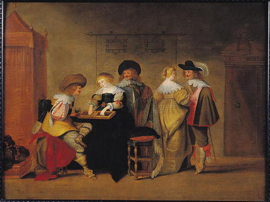 Backgammon Players (oil on panel) à Christoffel Jacobsz van der Lamen