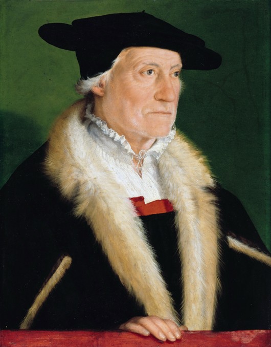 Portrait of the cosmographer Sebastian Münster (1489-1552) à Christoph Amberger