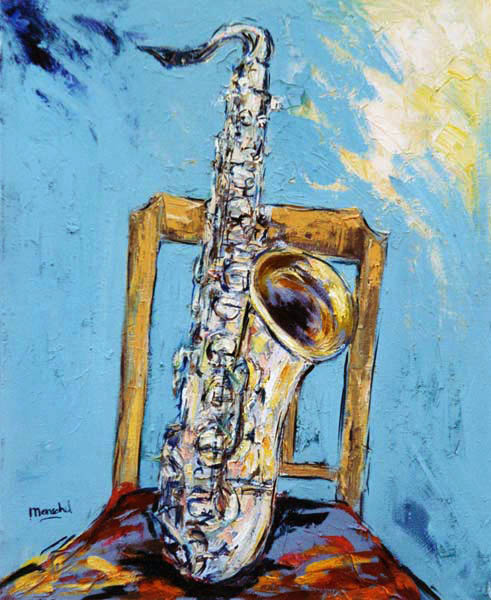 Saxophone avec la chaise à Christoph Menschel