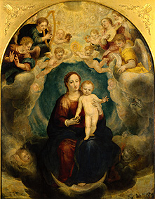 autel Marie dans la gloire milieu : Marie avec l'enfant et des anges à Christoph Schwarz