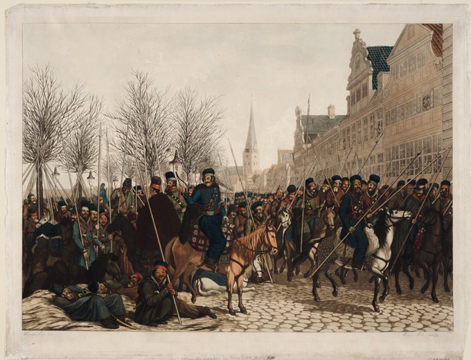 Cossacks in Hamburg, 18 March 1813 à Christoph Suhr