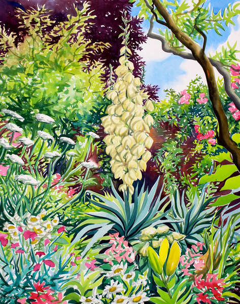 Garden with Flowering Yucca à Christopher  Ryland