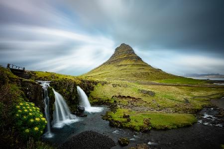 Water Fall and Mountain