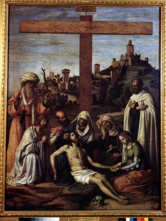 The Lamentation over Christ with a Carmelite Monk à Giovanni Battista Cima da Conegliano