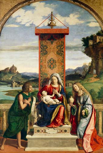 La Madonne, Saint Jean Baptiste et Marie-Madeleine. à Giovanni Battista Cima da Conegliano