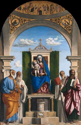 Enthroned Madonna with Child and Saints Peter, Romuald, Benedict and Paul