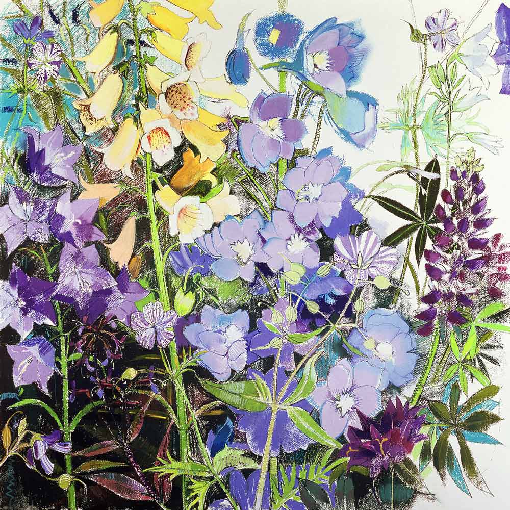Delphiniums and Foxgloves (pastel on paper)  à Claire  Spencer