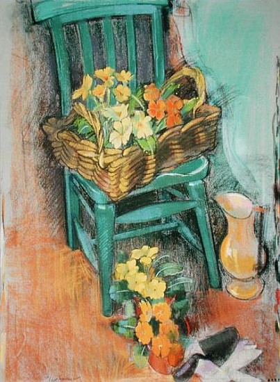 The Green Chair (pastel on paper)  à Claire  Spencer