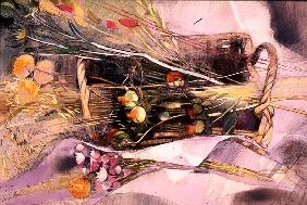 Basket of Dried Flowers ((pastel on paper) 